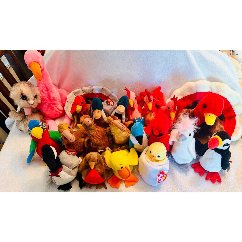 Lot of 21 TY Beanie Baby Beanie Buddy Birds